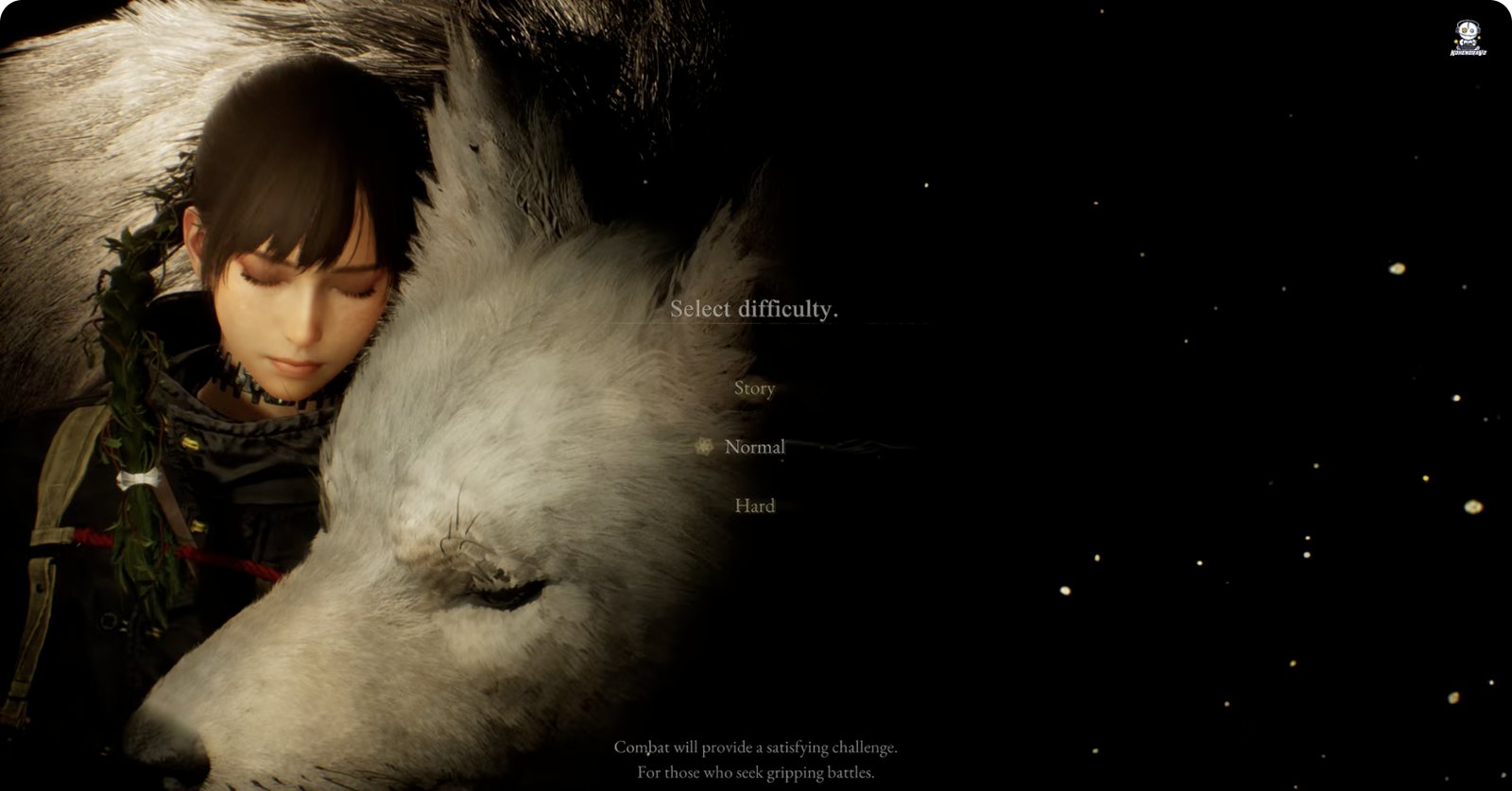 The Beast of Reincarnation difficulty selection screen showing the Story, Normal and Hard options